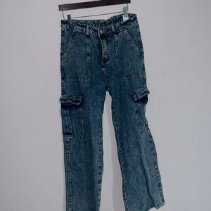 Cargo denim jeans